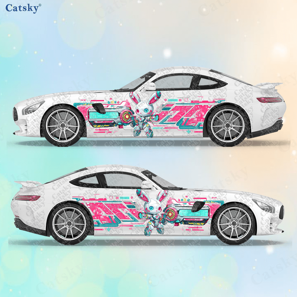 2pcs Cyberpunk Line Tech Bunny - مراجعة Tech Accessories For Car وسعره