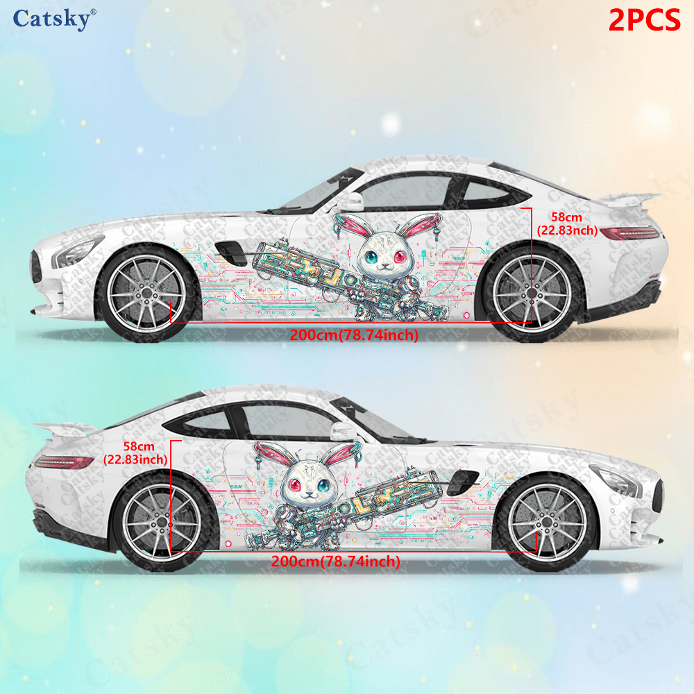 2pcs Cyberpunk Line Tech Bunny - مراجعة Tech Accessories For Car وسعره
