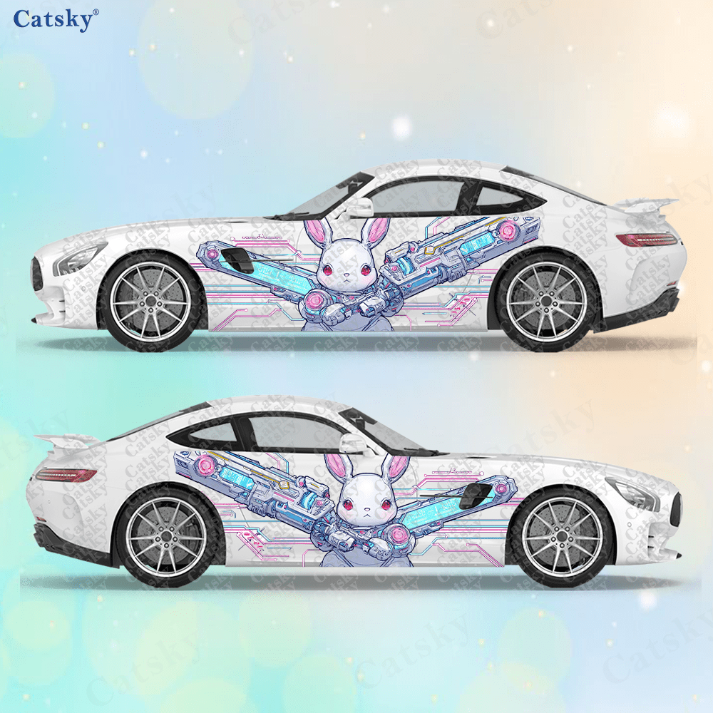 2pcs Cyberpunk Line Tech Bunny - مراجعة Tech Accessories For Car وسعره