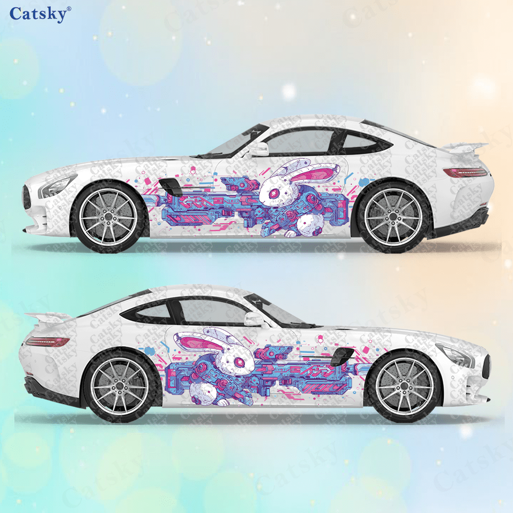 2pcs Cyberpunk Line Tech Bunny - مراجعة Tech Accessories For Car وسعره