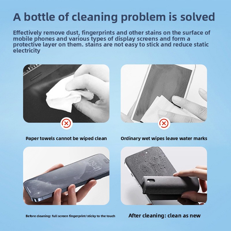 2 in 1 Spray Cleaner Wipe for  - مراجعة Screen Cleaner Spray وسعره