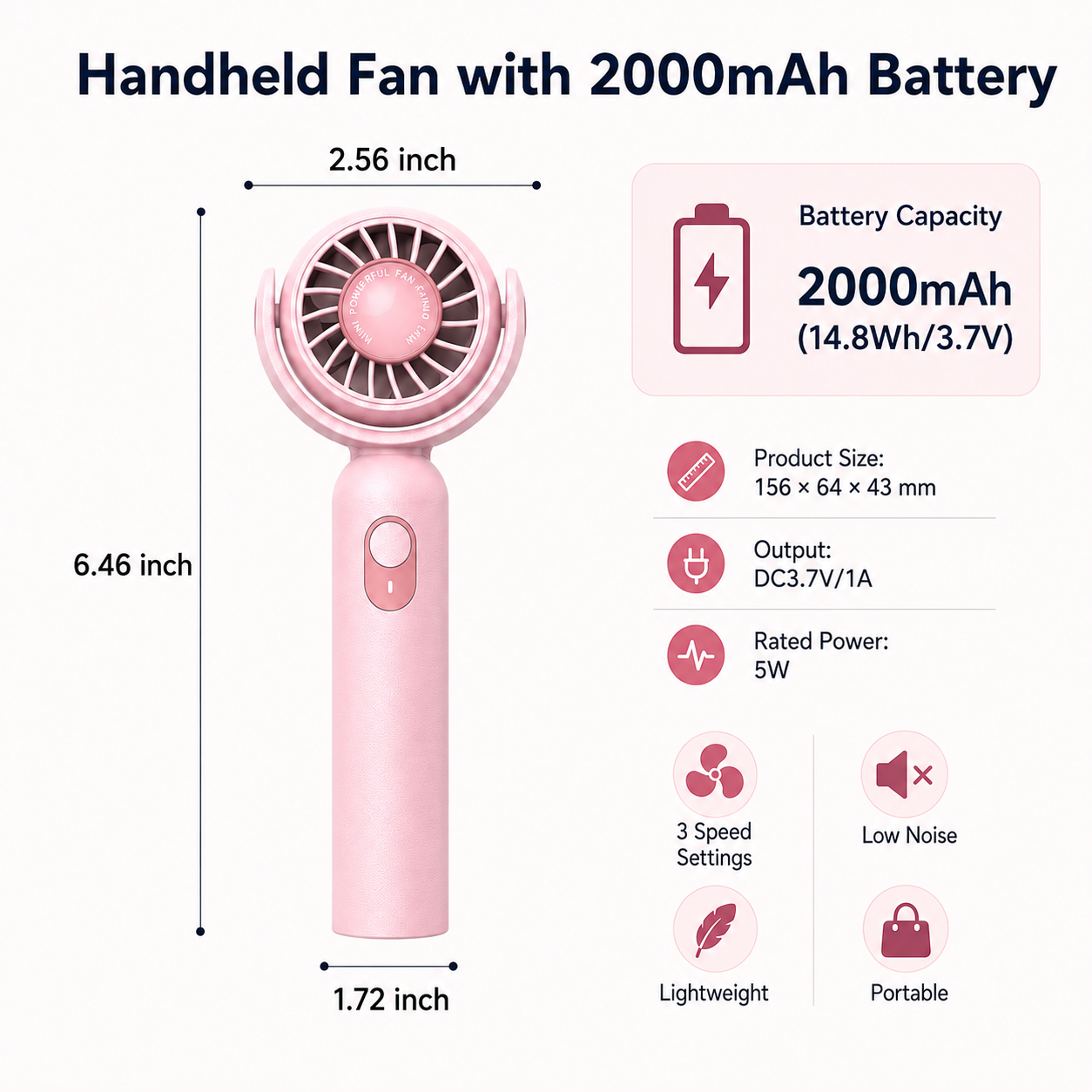 Portable Handheld Fan, Foldabl - مراجعة Usb Fan Silent وسعره