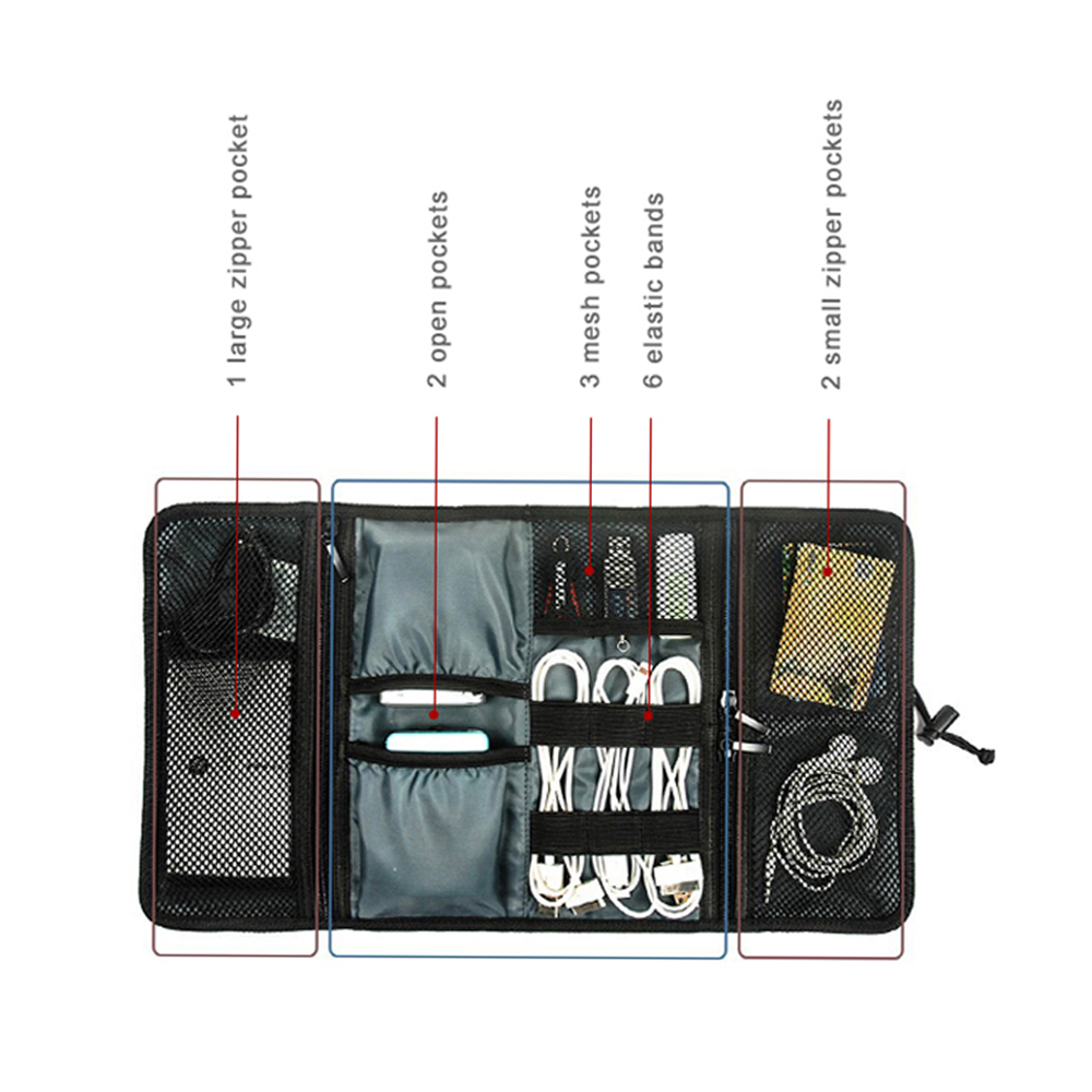 Travel Cable Storage Bag，Elect - مراجعة Tech Accessories Travel Bag وسعره