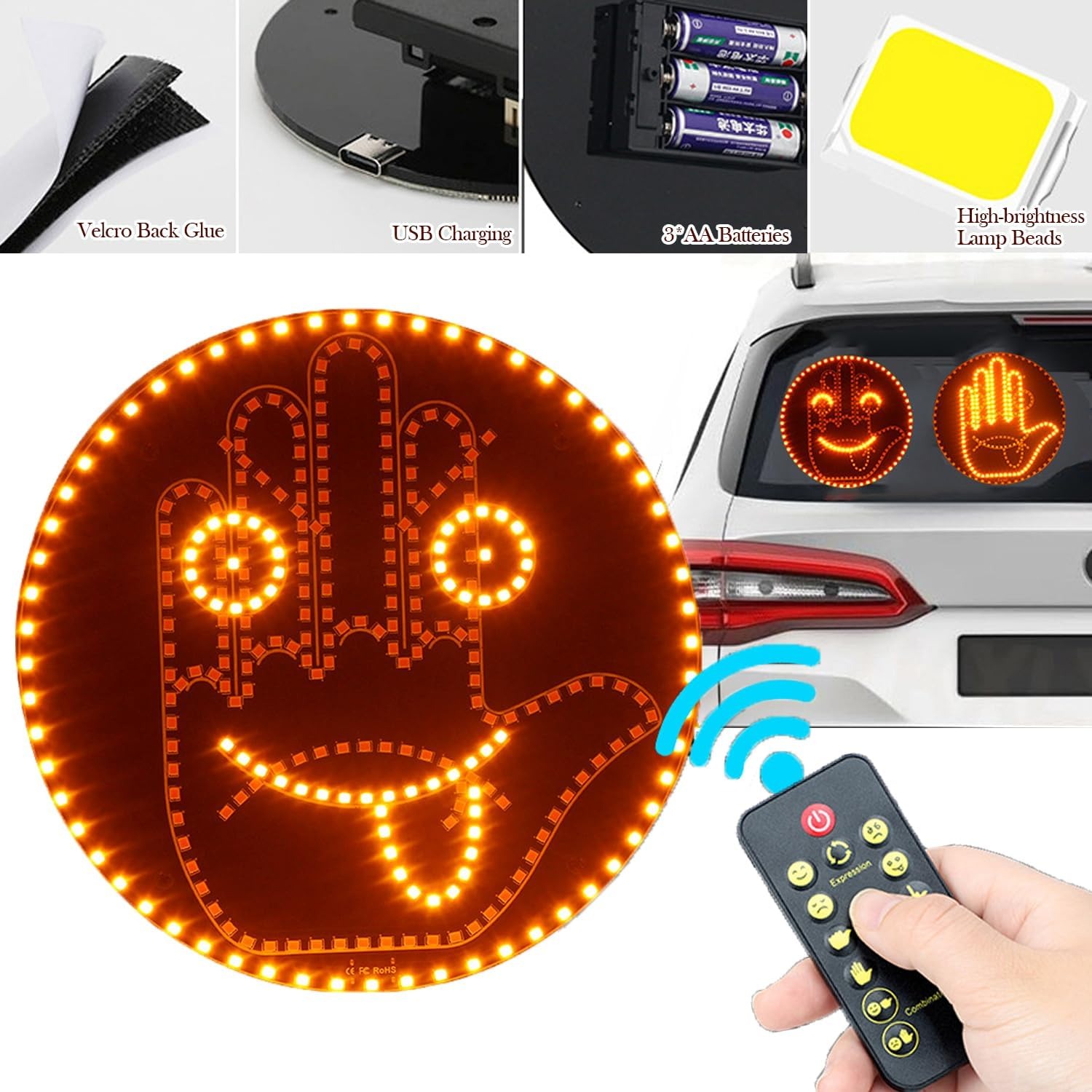 Finger Car Light with Remote 4 - مراجعة Tech Accessories For Car وسعره