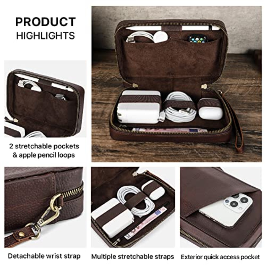 Full Grain Leather Electronic  - مراجعة Tech Accessories Travel وسعره