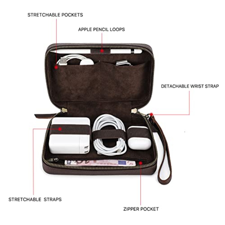 Full Grain Leather Electronic  - مراجعة Tech Accessories Travel وسعره