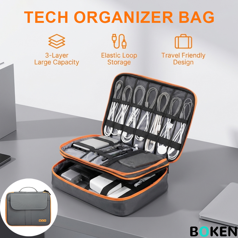 Large Capacity Tech Organizer  - مراجعة Tech Accessories Travel Bag وسعره