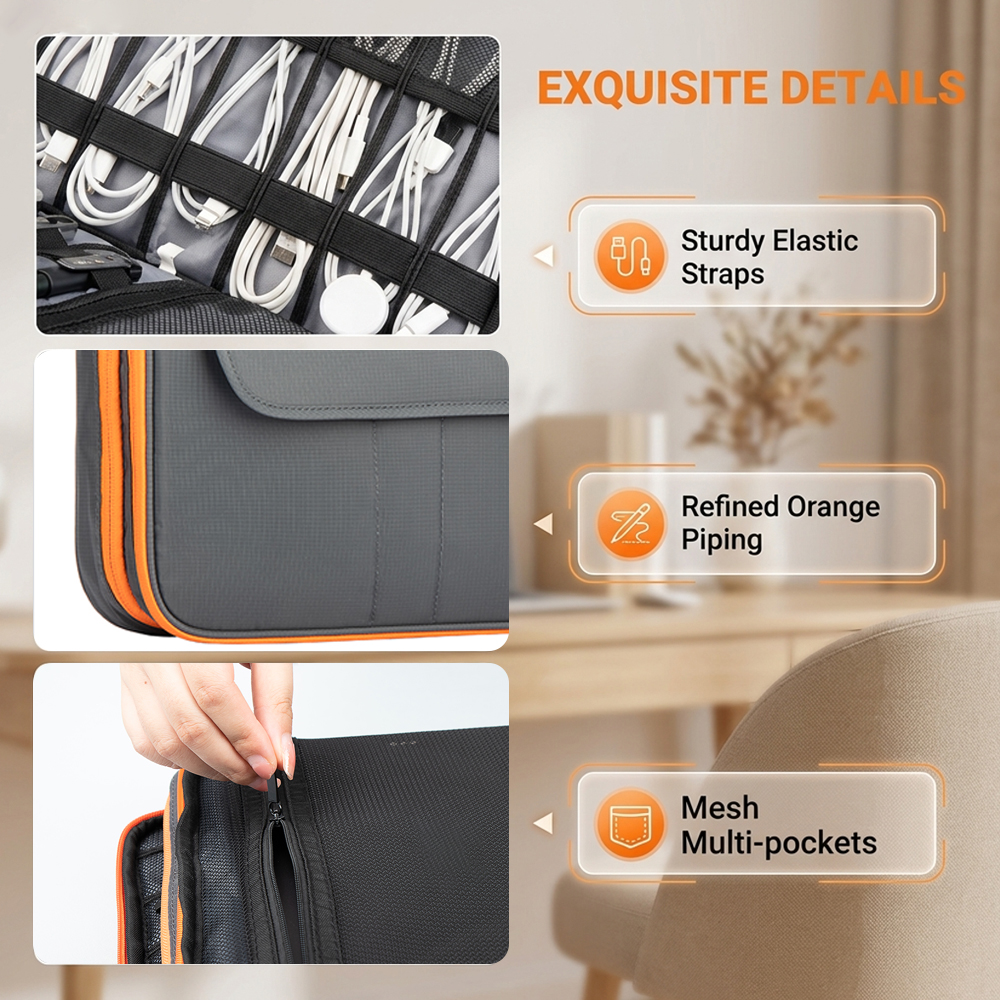 Large Capacity Tech Organizer  - مراجعة Tech Accessories Travel Bag وسعره